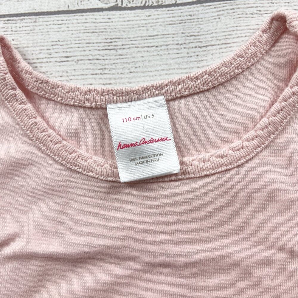 Hanna Andersson Girls Pink Short Sleeve T-Shirt Pima Cotton Tee 5 - Picture 2 of 3